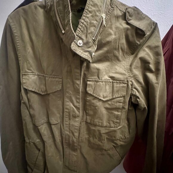 🪖 H&M Cotton Utility Jacket | Size 14 | Khaki Green - Picture 2 of 5